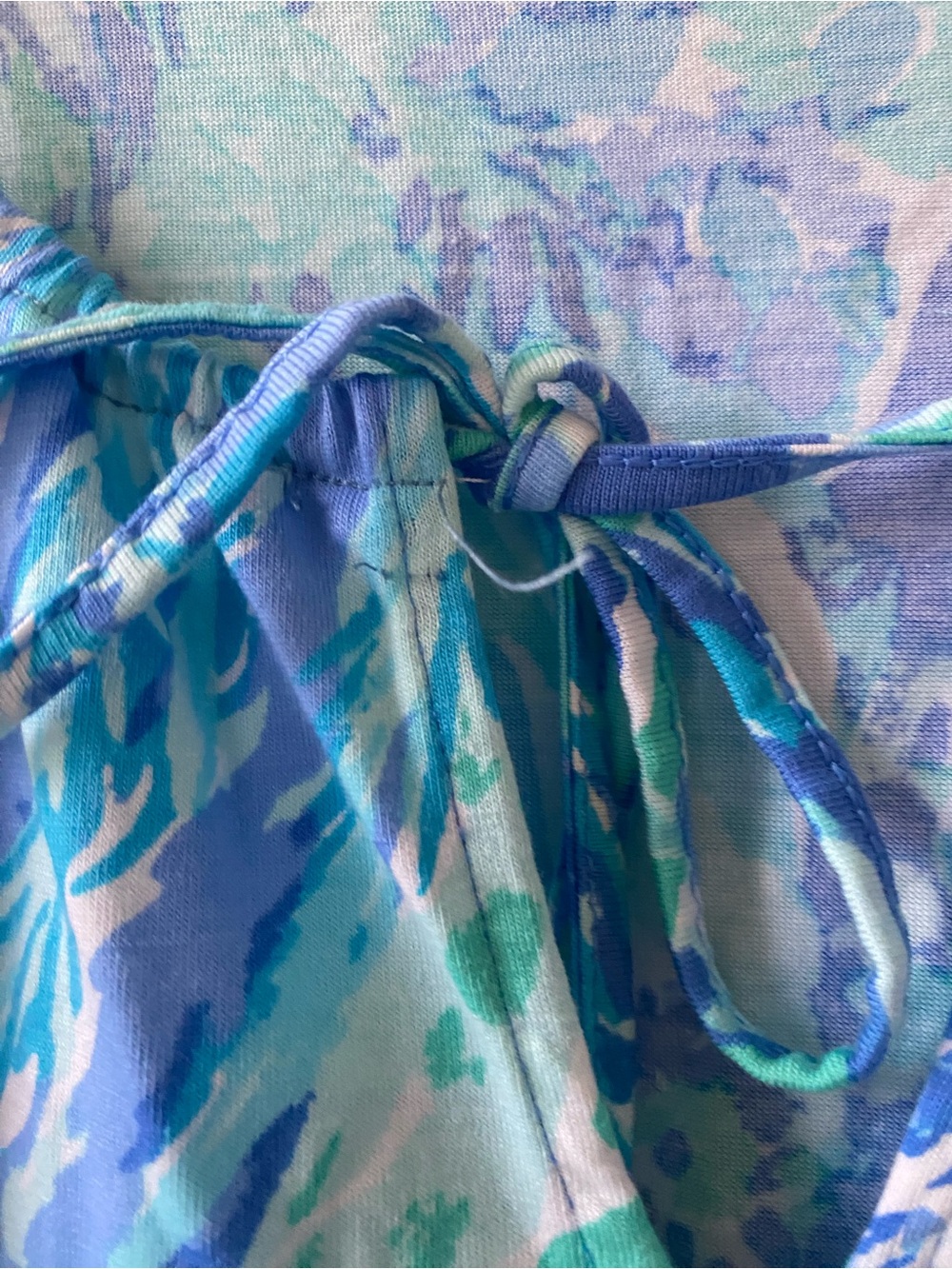 Lilly Pulitzer Turquoise & Blue Print Spaghetti-Strap Maxi Dress - Picture 4 of 5
